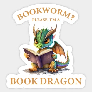 Book dragon bookish and book nerd lover Sticker